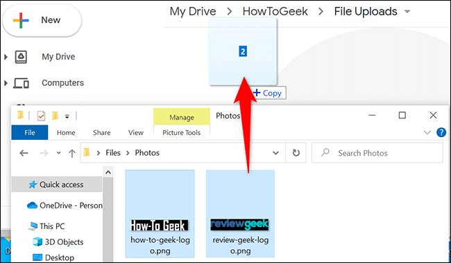 9-drag-files-upload كيفية تحميل الملفات والمجلدات إلى Google Drive