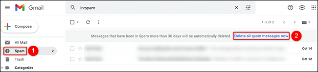 9-empty-spam-gmail كيفية حذف جميع رسائل البريد الإلكتروني في Gmail