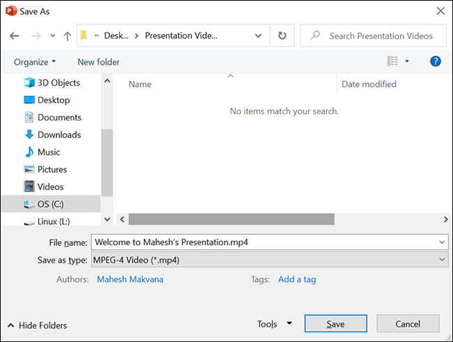 9-save-powerpoint-video كيفية تحويل عرض تقديمي من Microsoft PowerPoint إلى مقطع فيديو