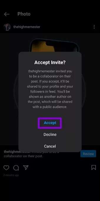 Accept-Collab-Request_7c4a12eb7455b3a1ce1ef1cadcf29289-340x680 استخدام ميزة Collab (التعاون) في Instagram