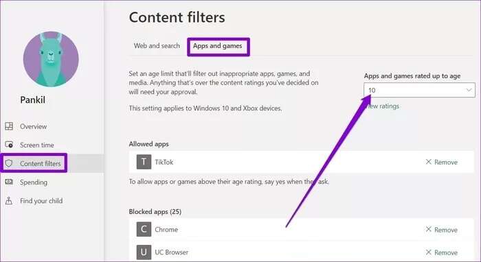 Apps-and-Games-Filter_935adec67b324b146ff212ec4c69054f-700x382 4 من أفضل إعدادات الرقابة الأبوية لاستخدامها على Windows 11