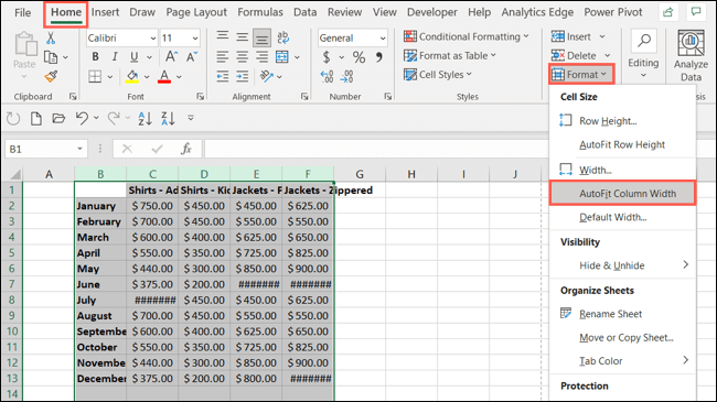 AutoFitColumnWidth-ExcelResizeCells كيفية تقليص الخلايا أو توسيعها لاحتواء النص في Microsoft Excel
