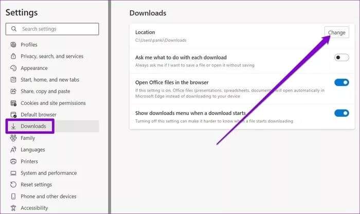Change-Download-Path_935adec67b324b146ff212ec4c69054f-700x416 أهم 7 طرق لإصلاح عدم تنزيل الملفات على Microsoft Edge