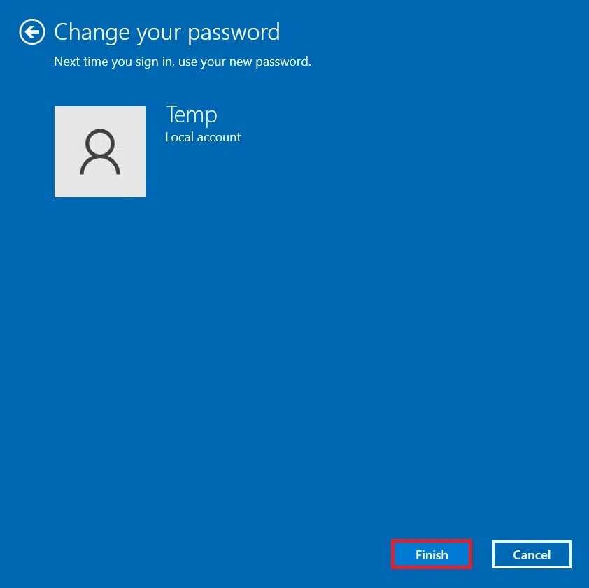Change-your-password-win-11-click-Finish-842x841 كيفية تغيير رقم التعريف الشخصي PIN في Windows 11