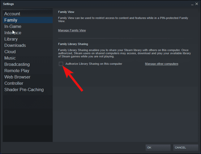 Check-the-authorize-checkbox كيفية مشاركة الألعاب على Steam