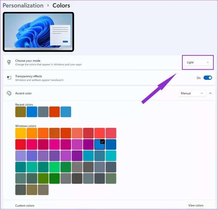 Choose-your-mode-dropdown-menu_935adec67b324b146ff212ec4c69054f-700x673 كيفية تغيير السمة في Windows 11