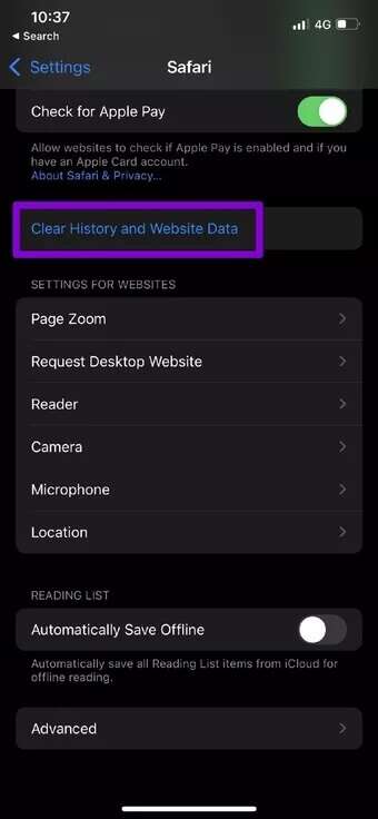 Clear-History-and-Website-Data-on-Safari_7c4a12eb7455b3a1ce1ef1cadcf29289-340x736 أفضل 7 طرق لإصلاح تعطل Safari على iPhone