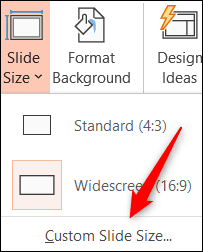 Click-Custom-Slide-Size. كيف تصنع انفوجرافيك في Microsoft PowerPoint