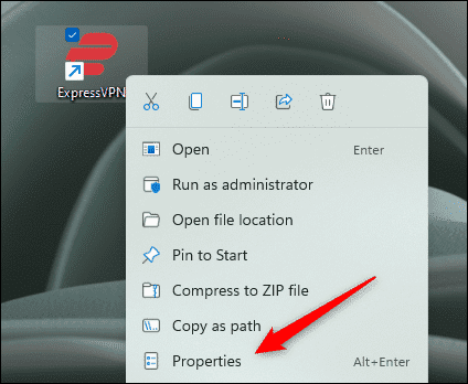 Click-Properties. كيفية فتح التطبيق دائمًا كمسؤول على Windows 11
