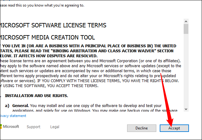 Click_accept_terms كيفية إنشاء محرك أقراص USB قابل للتشغيل بنظام Windows 11
