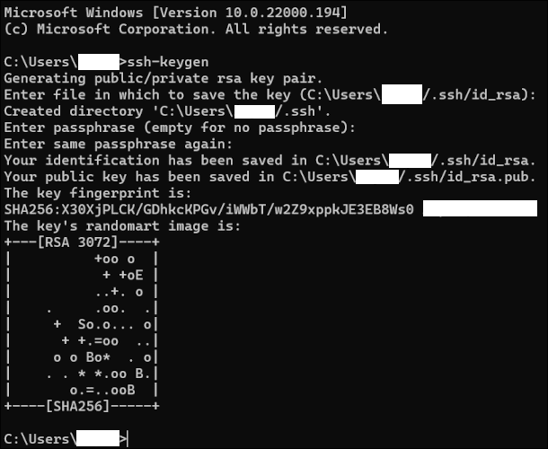 CommandPromptWindows11 كيفية إنشاء مفاتيح SSH في Windows 10 و Windows 11