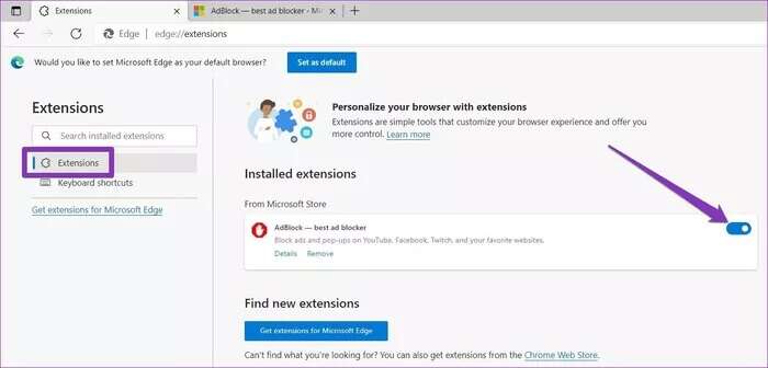 Disable-Extensions-on-Microsoft-Edge_2021-11-14-085532_935adec67b324b146ff212ec4c69054f-700x336 أفضل 7 طرق لإصلاح استمرار Facebook في تسجيل خروجك