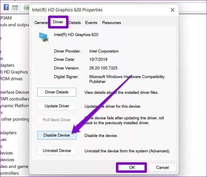 Disable-Graphics-Driver_4d470f76dc99e18ad75087b1b8410ea9-689x590 أفضل 6 طرق لإصلاح الويدجت widgets التي لا تعمل على Windows 11