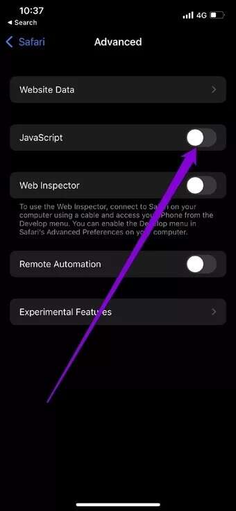 Disable-JavaScript-on-Safari_7c4a12eb7455b3a1ce1ef1cadcf29289-340x736 أفضل 7 طرق لإصلاح تعطل Safari على iPhone