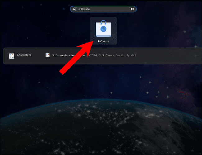 Fedora-activities-search-software-app كيفية تحديث Fedora Linux