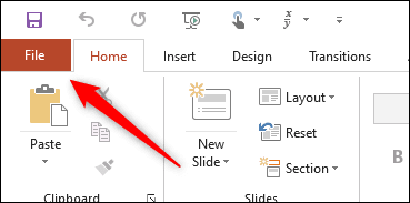 File-tab-in-PowerPoint-1 هل يمكنني منع الناس من تحرير عرض PowerPoint التقديمي الخاص بي؟