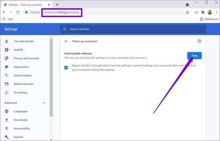 Find-Harmful-Software-Chrome_935adec67b324b146ff212ec4c69054f-700x450 أهم 7 طرق لإصلاح اختفاء مؤشر الماوس في Google Chrome
