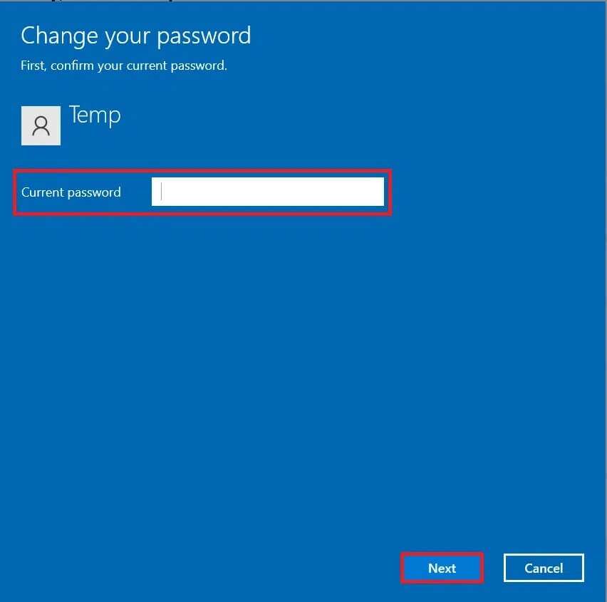 First-confirm-your-current-password-win-11-852x845 كيفية تغيير رقم التعريف الشخصي PIN في Windows 11
