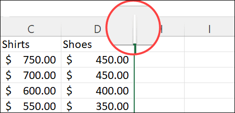 HiddenWindows-ExcelColumns كيفية إخفاء أو إظهار الأعمدة في Microsoft Excel