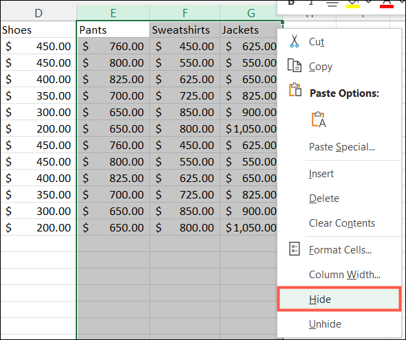 كيفية إخفاء أو إظهار الأعمدة في Microsoft Excel - %categories