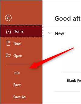 Info-option-in-left-hand-tab-1 هل يمكنني منع الناس من تحرير عرض PowerPoint التقديمي الخاص بي؟