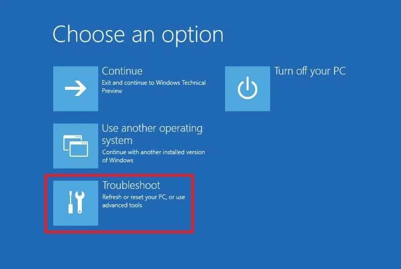 On-the-Advanced-Boot-Options-screen-click-on-Troubleshoot-784x527 كيفية تمهيد Windows 10 في وضع الاسترداد