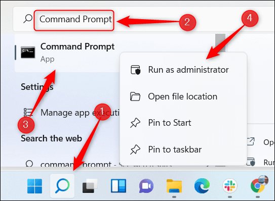 Open-Command-Prompt-as-an-admin.-1 كيفية تصدير قائمة العمليات الجارية كملف نصي في Windows 11