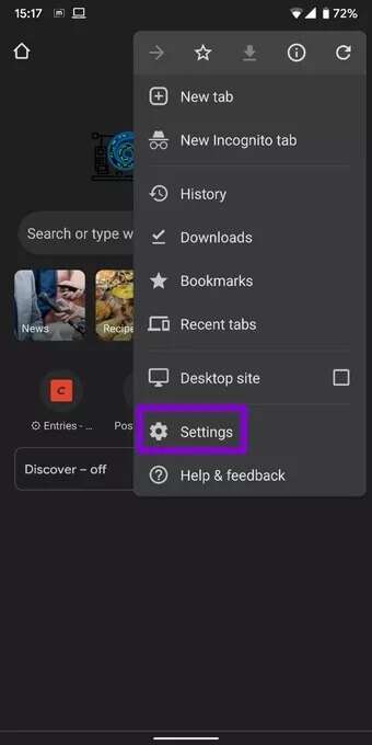 Open-Google-Chrome-Settings-Android_7c4a12eb7455b3a1ce1ef1cadcf29289-340x680 كيفية تشغيل وضع الحماية المحسّنة في Google Chrome