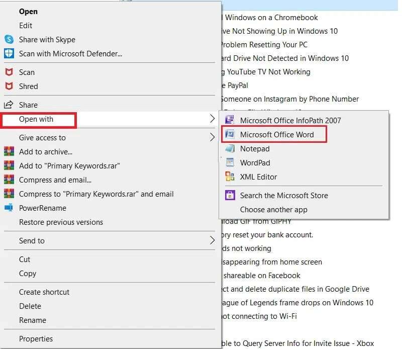 Open-with-microsoft-office-word-800x694 كيفية إزالة العلامات المائية من مستندات Word