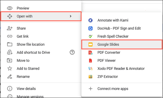 OpenWithGoogleSlides-PowerPointToGoogleSlides كيفية تحويل PowerPoint إلى Google Slides