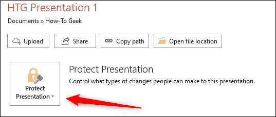 Protect-presentation-option-1-1 هل يمكنني منع الناس من تحرير عرض PowerPoint التقديمي الخاص بي؟