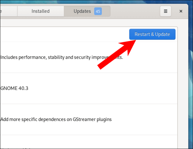 Restart-fedora-and-update كيفية تحديث Fedora Linux