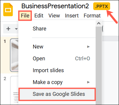 SaveAsGoogleSlides-PowerPointToGoogleSlides كيفية تحويل PowerPoint إلى Google Slides