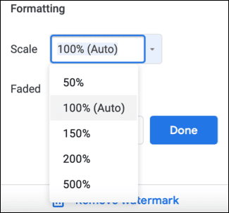 Scale-GoogleDocsWatermark كيفية إدراج صورة كعلامة مائية في Google Docs