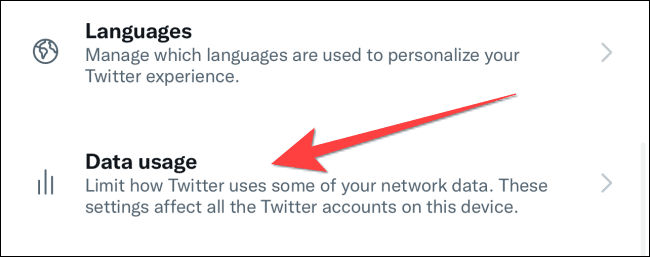 Select-Data-usage-in-Twitter-app كيفية مسح ذاكرة التخزين المؤقت على iPhone و iPad
