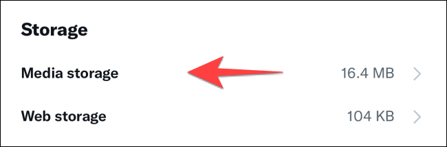 Select-Media-Storage-under-Storage-on-Twitter-app كيفية مسح ذاكرة التخزين المؤقت على iPhone و iPad