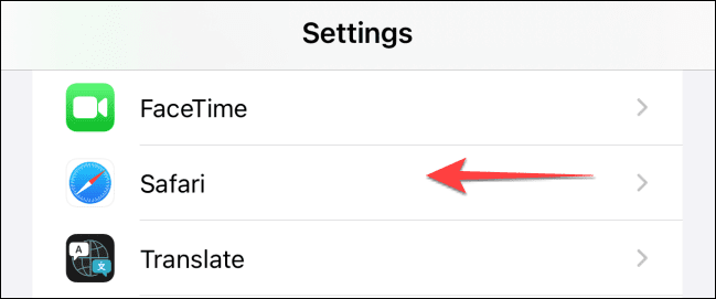 Select-Safari-in-Settings كيفية مسح ذاكرة التخزين المؤقت على iPhone و iPad