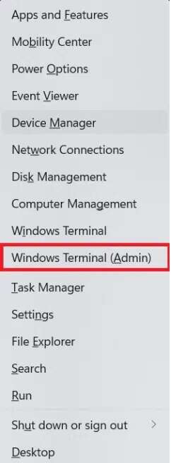 Select-Windows-Terminal-Admin-from-the-menu-242x656 كيفية إصلاح مواجهة خطأ في التحديث على Windows 11