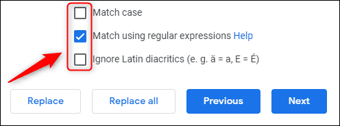 Select-additional-search-options. كيفية البحث في Google Docs