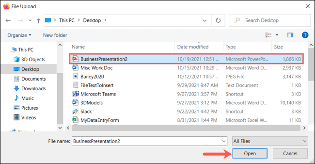 SelectFile-PowerPointToGoogleSlides كيفية تحويل PowerPoint إلى Google Slides