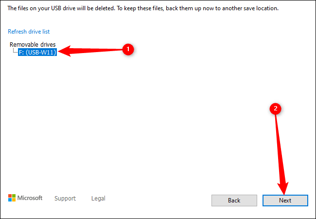Select_the_drive_you_want كيفية إنشاء محرك أقراص USB قابل للتشغيل بنظام Windows 11