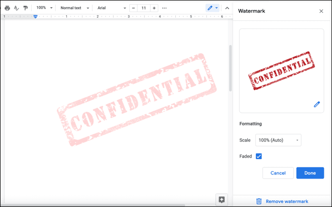 Sidebar-GoogleDocsWatermark كيفية إدراج صورة كعلامة مائية في Google Docs