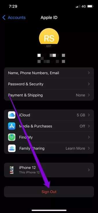 Sign-Out-from-Mail-App_7c4a12eb7455b3a1ce1ef1cadcf29289-340x737 أفضل 7 طرق لإصلاح عدم تنزيل البريد الإلكتروني من الخادم لـ iPhone