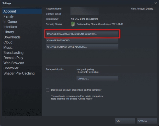 Steam-manage-steam-guard-account-security-650x514-1 كيفية مشاركة الألعاب على Steam