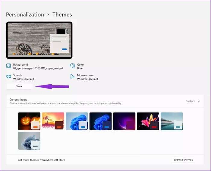 The-Save-Button_935adec67b324b146ff212ec4c69054f-700x568 كيفية تغيير السمة في Windows 11