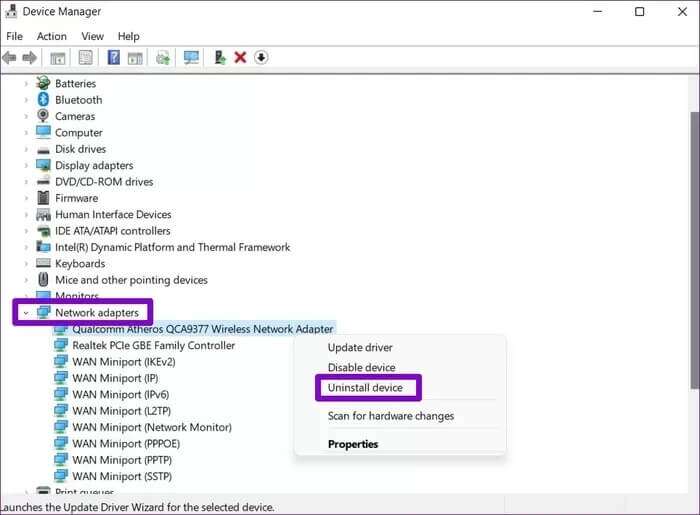 Uninstall-WiFi-Driver_2021-11-01-040558_935adec67b324b146ff212ec4c69054f-700x515 أفضل 8 طرق لإصلاح عدم عمل شبكة Wi-Fi في Windows 11