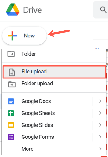 UploadFileDrive-PowerPointToGoogleSlides كيفية تحويل PowerPoint إلى Google Slides