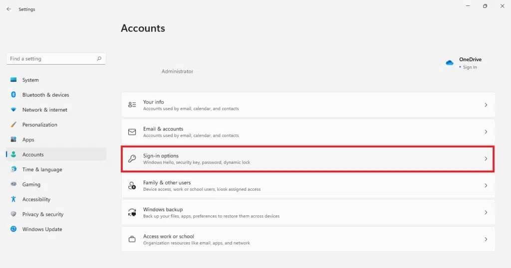 account-tab-in-settings-app-1024x538-1-1024x538 كيفية تغيير رقم التعريف الشخصي PIN في Windows 11