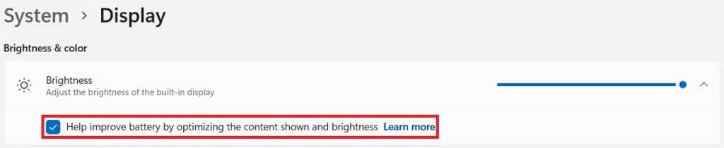 brightness-option-in-display-section-of-the-settin-1024x210-1-1024x210 كيفية إيقاف تشغيل السطوع التكيفي في Windows 11