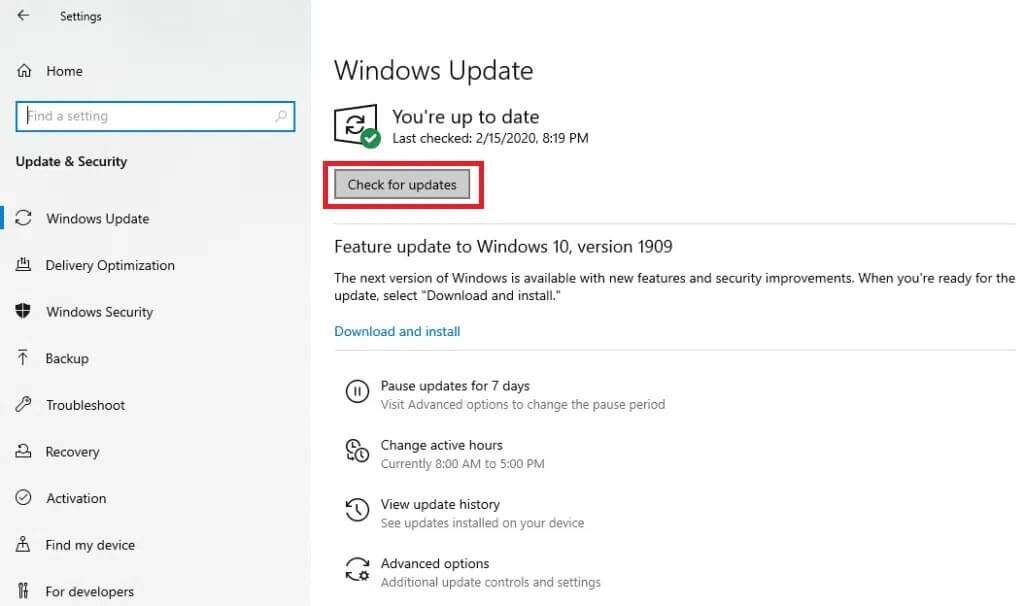check-for-updates-1024x606 إصلاح وميض شريط مهام Windows 10